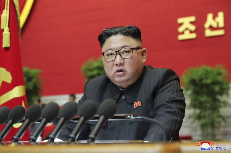 北韩召开第八次劳动党全国代表大会，领导人金正恩会中发表谈话。（美联社）(photo:LTN)
