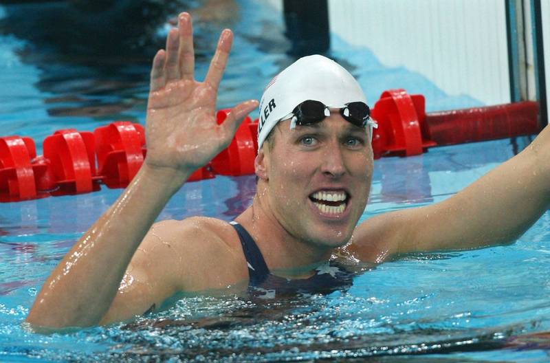 美國前泳將凱勒（見圖）被指控也在6日硬闖國會的暴徒人群中。圖為2008年8月12日他北京奧運中參加男子200公尺自由式接力。（法新社資料照）