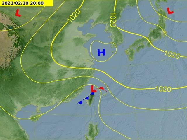 週三（小年夜）鋒面接近，氣象局表示，週三白天迎風面的北部、東半部持續有迎風面的降雨，中南部地區雲量開始增多，晚間鋒面開始影響，全台都有短暫陣雨或雷雨發生機會，尤其北部、東半部恐有較大雨勢。（記者蕭玗欣翻攝）