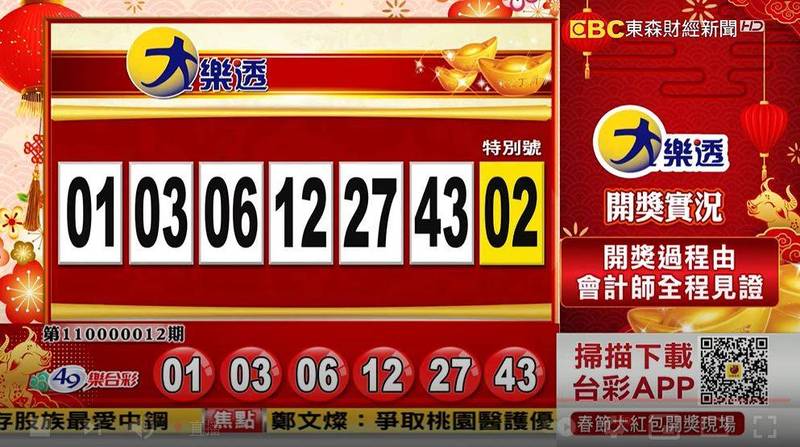 大樂透、49樂合彩開獎號碼。（圖擷取自57彩券王）