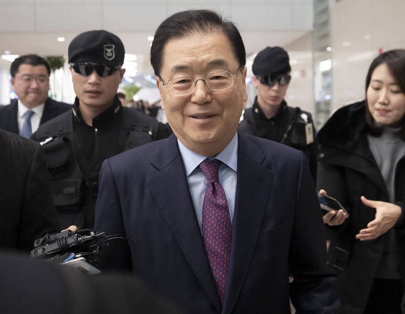 青瓦台前國家安保室長鄭義溶今天正式接任南韓外交部長。（美聯社資料照）