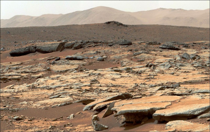 2013年火星「盖尔陨石坑」（Gale Crater）格伦奈地区（Glenelg area）的沉积物。（法新社档案照）(photo:LTN)