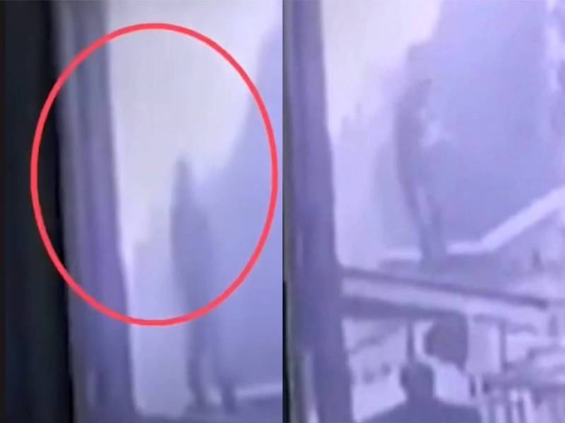 阮育曼在大樓1樓雨棚成功接住墜樓女童。（圖擷取自YouTube）