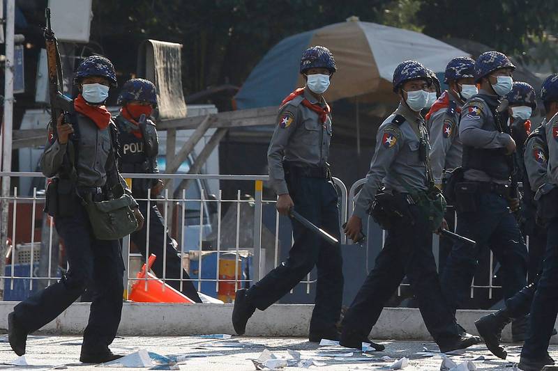 有緬甸警察無法接受上層指令，決定越境進入印度尋求政治庇護。（法新社）