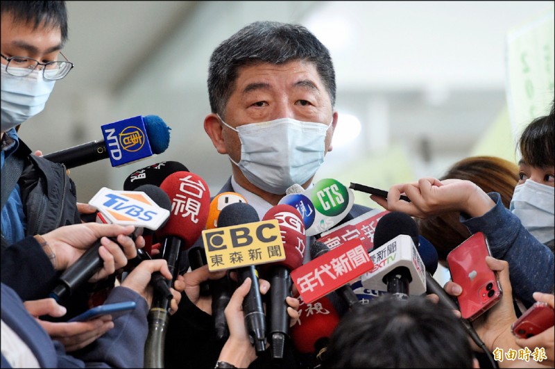 指揮中心指揮官陳時中表示，台灣選手會在國內打完疫苗後才出發前往東京奧運，不會打到中國製造的疫苗。（記者叢昌瑾攝）