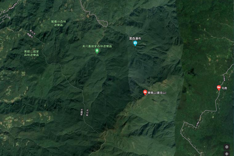 新北烏來驚傳疑似登山猝死事件，警消人員已趕往釐清。（圖擷自Google地圖）