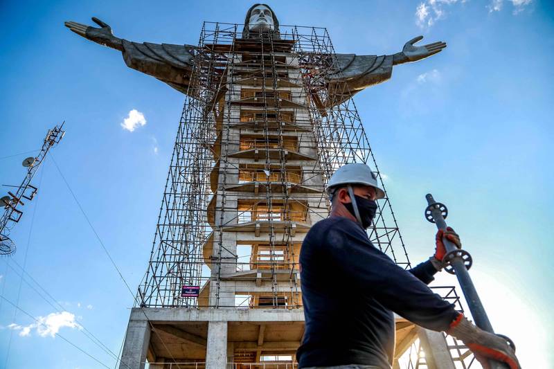 雕像预计今年下半年就能竣工，届时将比里约热内卢的救世基督像还要高。（法新社）(photo:LTN)