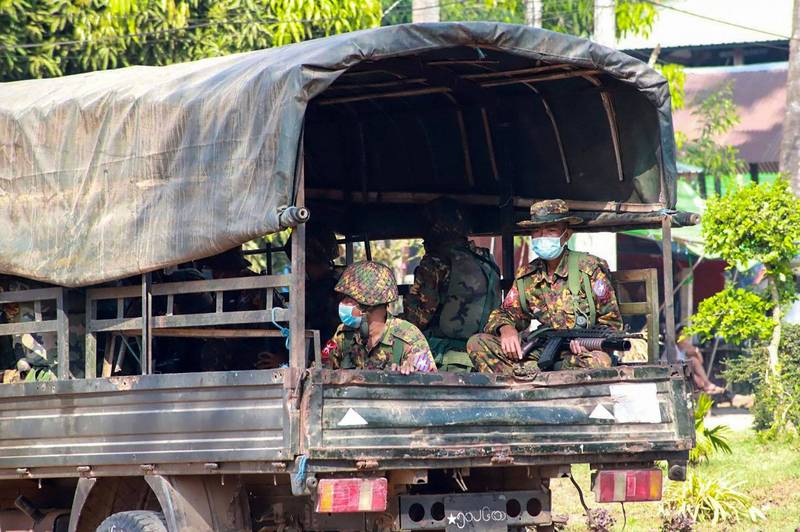 印緬邊境有至少18名士兵被民兵組織殺死。圖為緬甸士兵示意圖。（法新社）