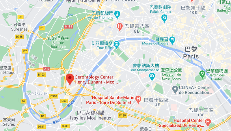枪击案发生在巴黎第十六区的亨利杜南医院门口。（撷取自google map）(photo:LTN)
