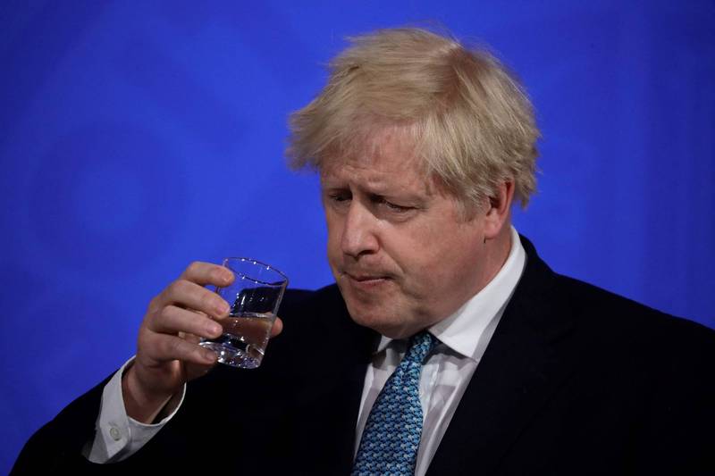 英國首相強森（Boris Johnson）14日說，印度變種病毒的擴散可能會延重破壞英國的重啟計畫。（法新社資料照）