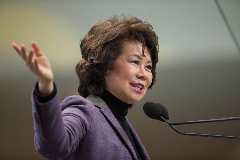 美國前運輸部長趙小蘭（Elaine Chao）收到種族恐嚇信函。（法新社）