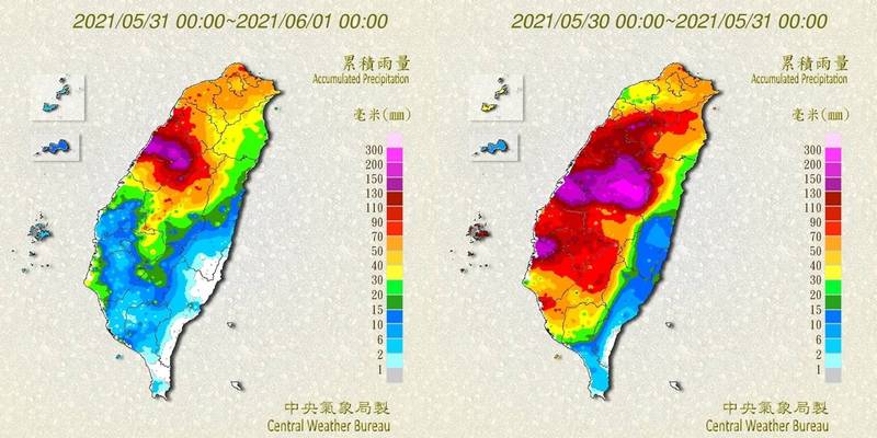 天氣風險公司形容，這兩天雨量充沛，且精準命中集水區，同時未釀大災，讚這是「及時雨」的代表作。（圖擷自中央氣象局）