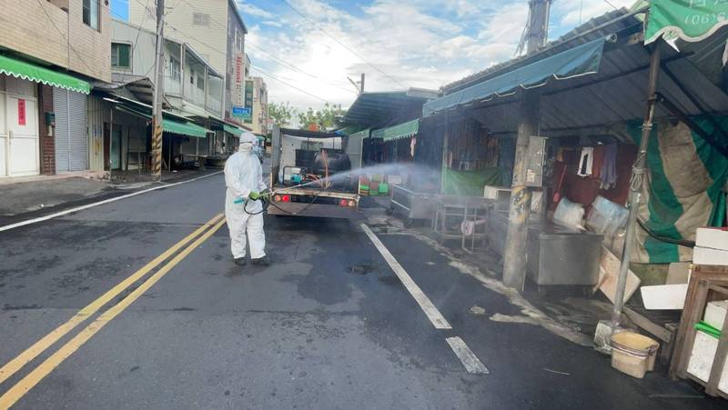 相關確診者足跡白河山產市場已經全面清消完成。（台南市政府提供）