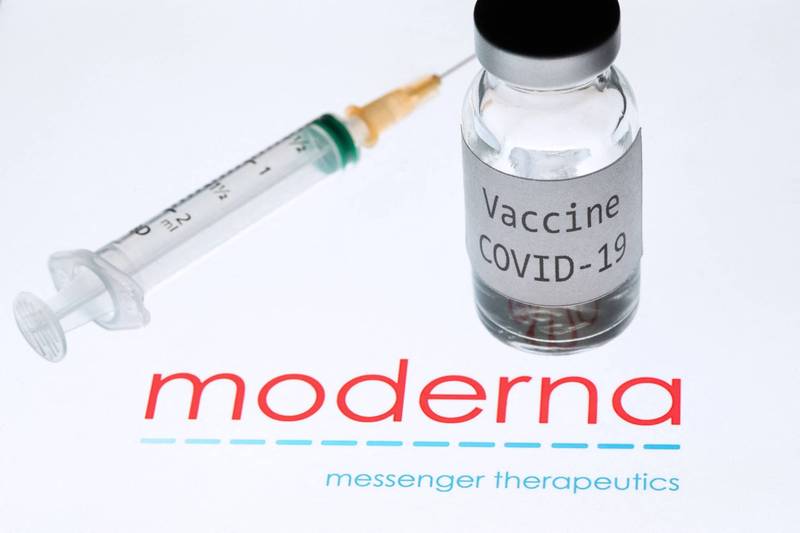 傳美政府正與莫德納商討採購大量疫苗作為捐贈之用。（法新社）