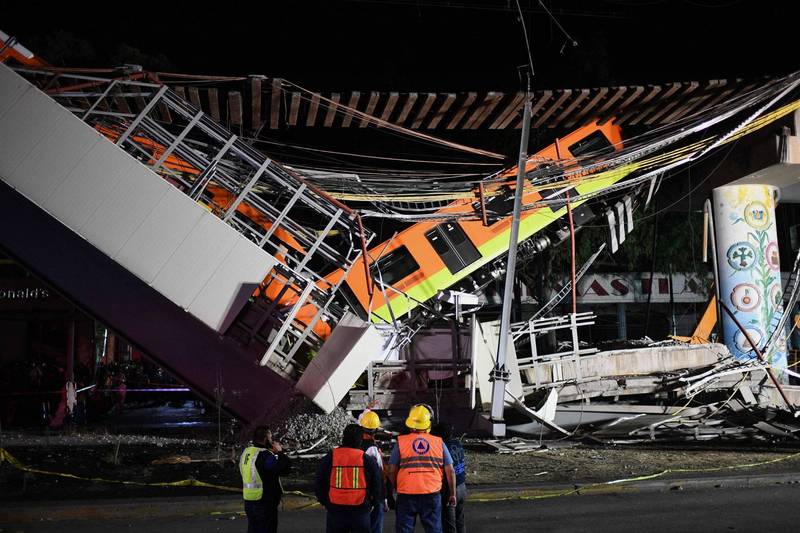墨西哥市捷运12号线坍塌意外初步调查结果出炉，判定为结构性缺失。（法新社）(photo:LTN)