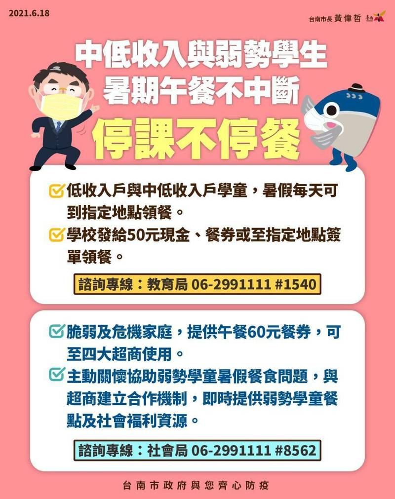 台南暑假停課不停餐7800名中低收入戶學童受惠 生活 自由時報電子報