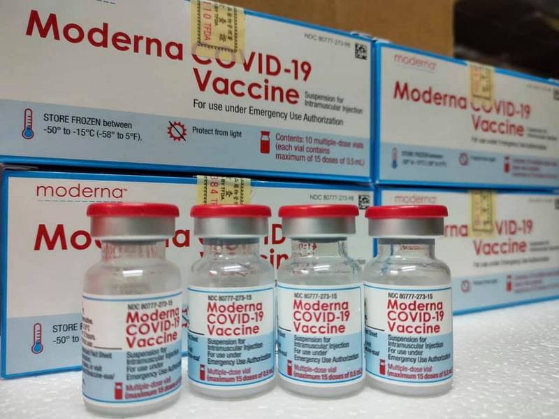 莫德納疫苗第一批4萬多劑已送抵台南。（南市衛生局提供）