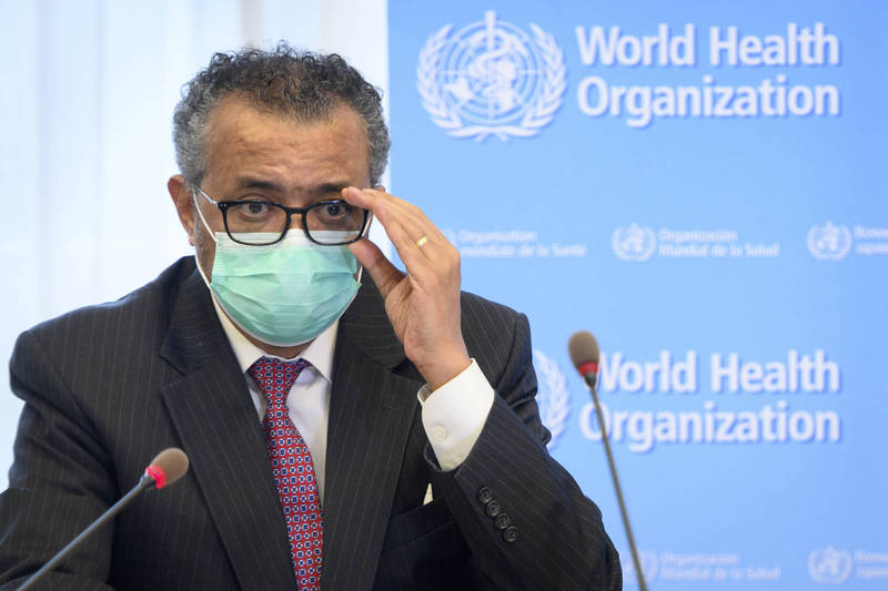 WHO秘書長譚德塞警告，種病毒株Delta已經蔓延將近100國，全球疫情正進入一段「非常危險的時期」。（美聯社）