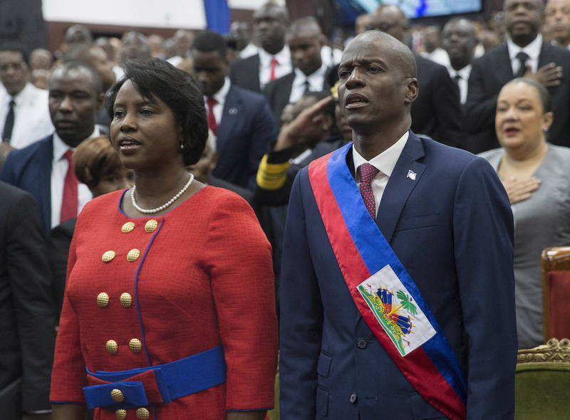 海地总统摩依士（图右）7日在自宅遇刺身亡，第一夫人玛婷（图左）重伤将送往美国迈阿密治疗。（欧新社资料照）(photo:LTN)