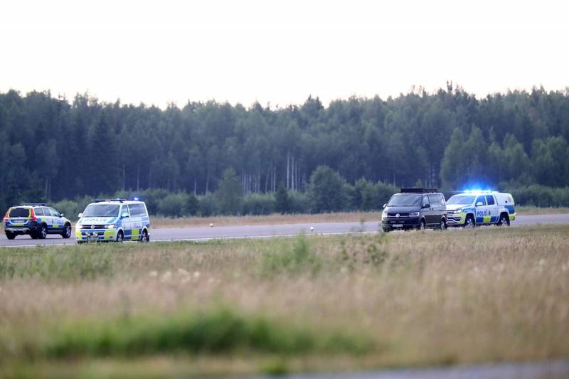 In Sweden, a plane full of skydivers crashed, killing a total of 9 people.  (Reuters)