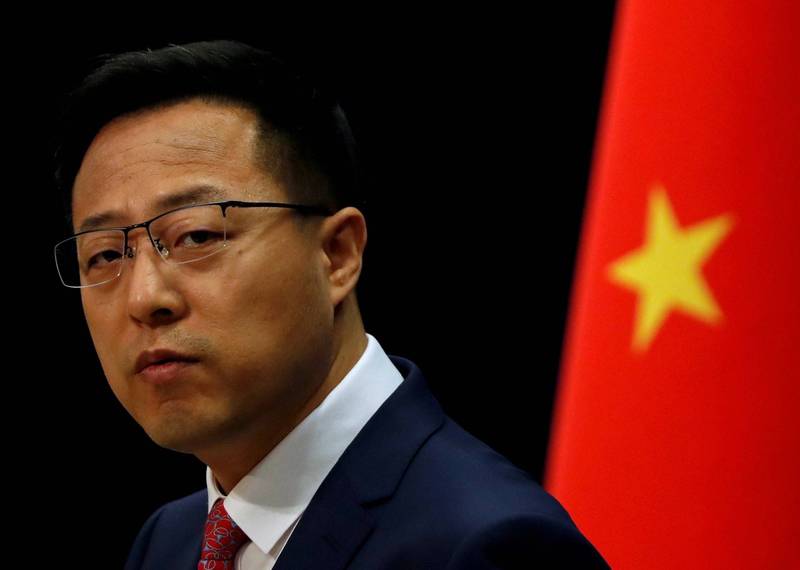 中国外交部发言人赵立坚（见图）回应：「中国对美国财政部长叶伦的言论表示强烈的遗憾和反对」。（路透）(photo:LTN)