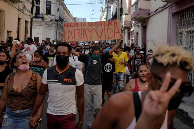 古巴11日爆发数十年来最大的反政府示威，政府昨（14）日做出让步，暂时取消旅客携带食品和药物的数量限制。（路透）(photo:LTN)