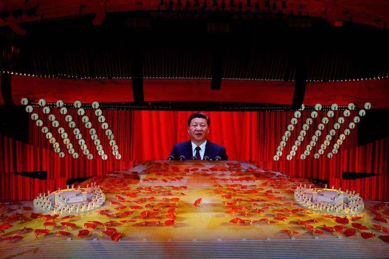 中共总书记习近平在中共建党100週念纪念活动上。（路透）(photo:LTN)