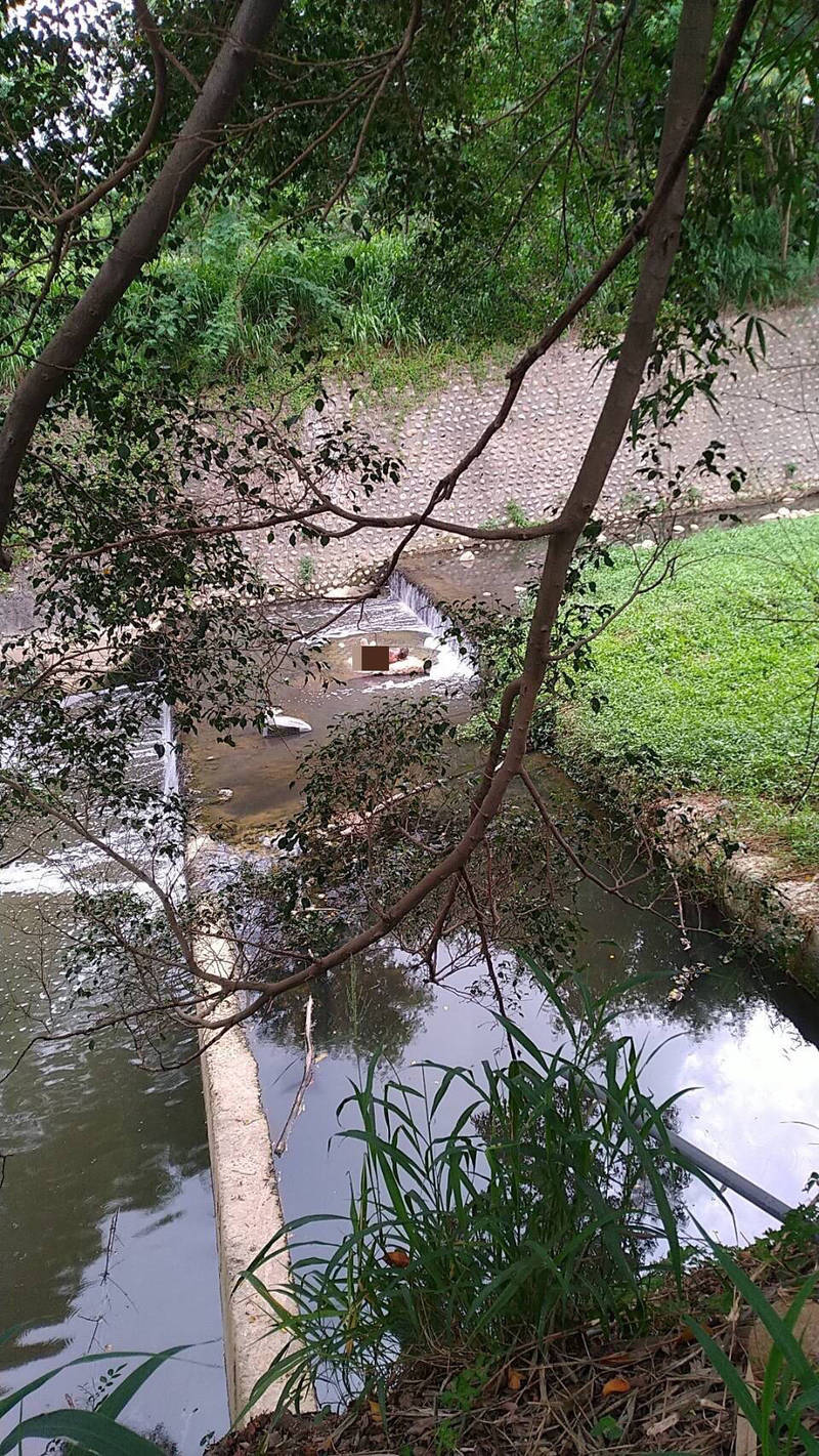 該處地勢落差約三層樓高且四周雜草叢生。（記者許國楨翻攝）