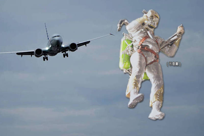 一架美国航空公司班机回报，在洛杉矶国际机场约5000英尺的高空中发现「有人在飞」。示意图。（路透；本报合成）(photo:LTN)