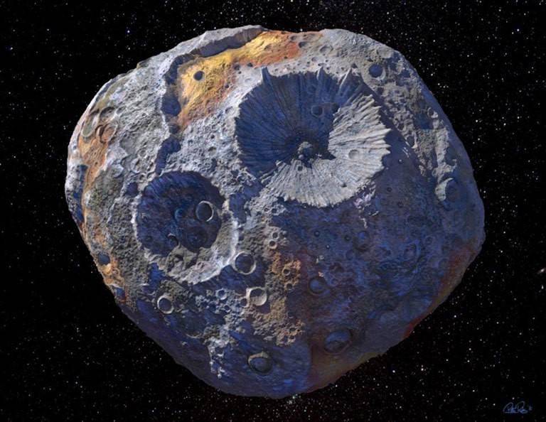 1852年3月17日被义大利天文学家安尼巴莱．加斯帕里斯（Annibale Gasparis）发现的小行星─灵神星 （16 Psyche），在最新研究被证实其表面覆盖着金属。（图撷取自NASA）(photo:LTN)