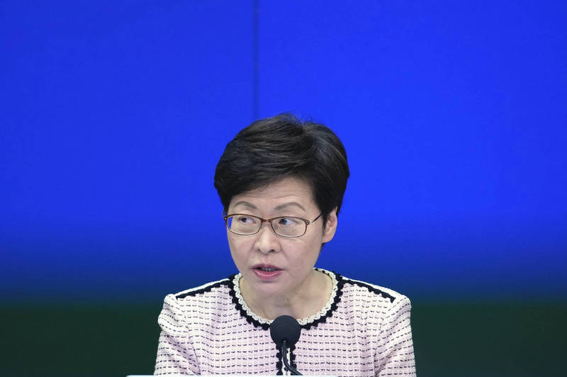 香港特首林郑月娥指出，特区政府支持透过将中共全国性法律《反外国制裁法》列入香港基本法附件三的作法在港实行。（美联社）(photo:LTN)