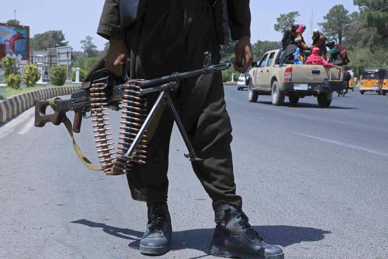 神学士武装士兵在阿富汗地三大城赫拉特街头巡逻。（法新社）(photo:LTN)