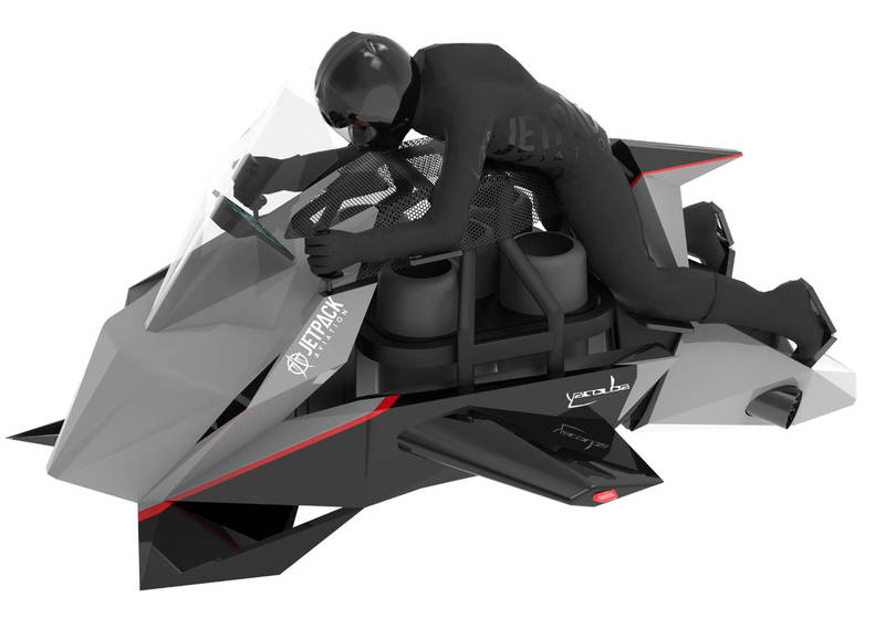 美国加州「喷气背包航空」公司研发出「超速者」喷气式飞行摩托车，近日宣布已安全试飞成功，预计于2023年上市。（图撷取自「Jetpack Aviation」）(photo:LTN)