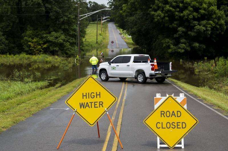 美國田納西州發生嚴重山洪，至少已有10死31人失蹤。圖為田納西州受洪水影響的道路。（美聯社）