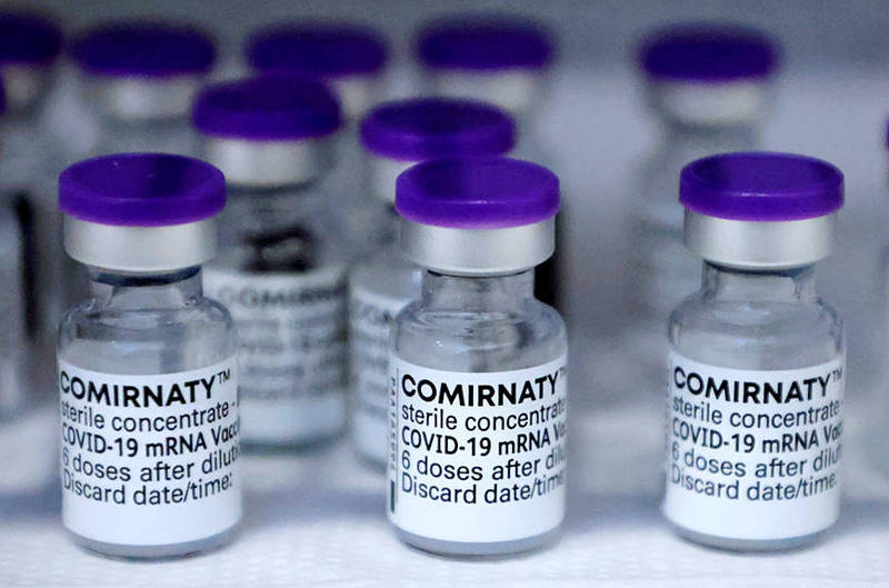 Vials of the Pfizer-BioNTech COVID-19 vaccine are pictured at a doctor’s clinic in Berlin on April 10.
Photo: Reuters