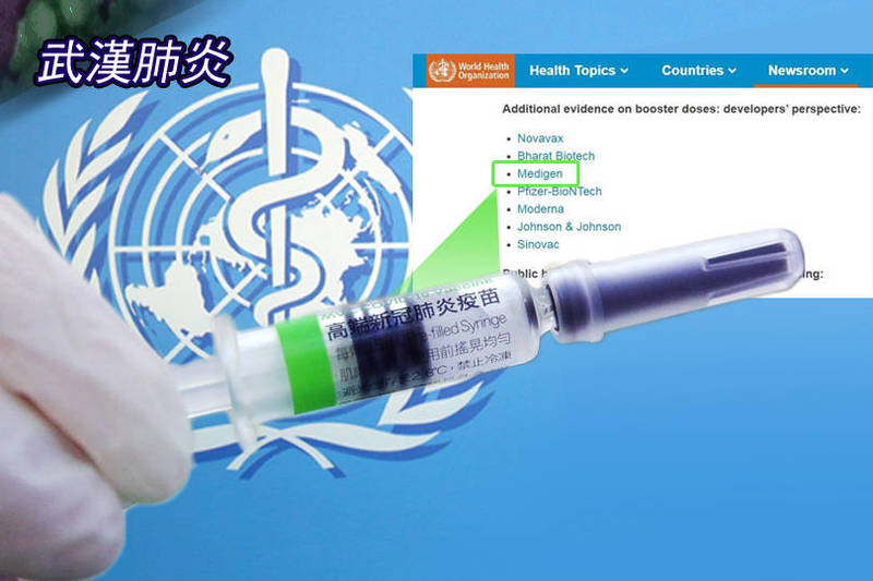 世界衛生組織疫苗會議，疫苗開發商名單包括我國高端疫苗。（彭博、路透、圖取自WHO；本報合成）