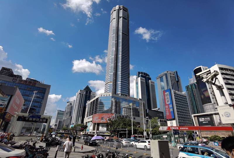 深圳知名地标，75楼高的「赛格大厦」。（法新社）(photo:LTN)