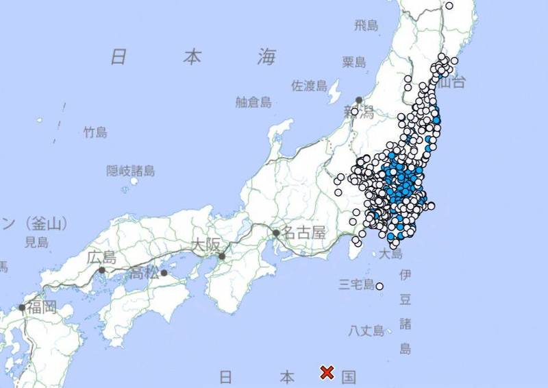 日本東海道南部沿海在日本時間今（14日）上午7時46分（台灣時間6時46分）發生規模6.2地震。（圖擷取自日本氣象廳）