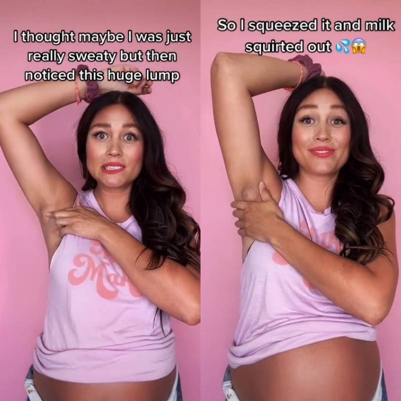 美国的网红妈妈怀特在TikTok上分享，自己如何意外发现腋下会分泌乳汁。（图取自TikTok/@thelittlemilkbar）(photo:LTN)