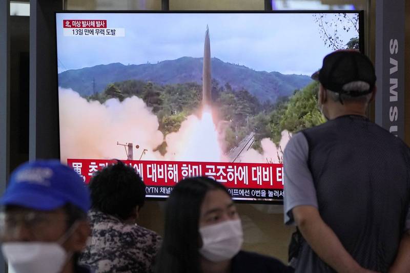 北韓今早再度發射不明飛行物。（美聯社）