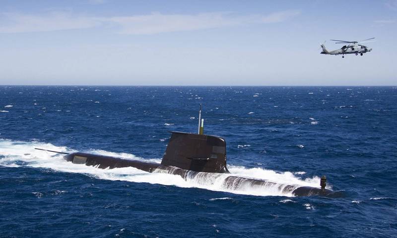 專家認為，澳洲獲得美英核潛艦技術後，將對中國產生威脅，未來中國不只要擔心美軍潛艦，還要擔心澳軍潛艦。圖為澳洲柯林斯級潛艦。（法新社）