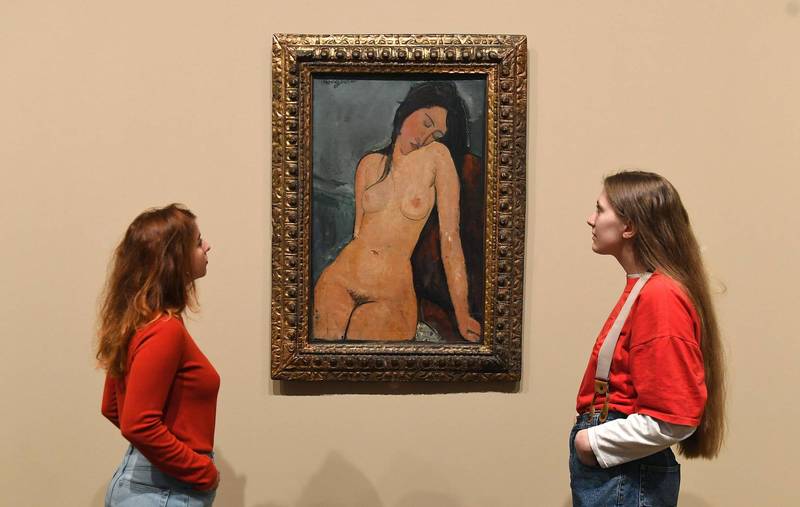 圖為藝術家亞美迪歐（Amedeo Modigliani）所畫的「女性裸體」（Female Nude）。（歐新社）