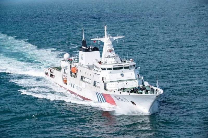 中共海事巡邏船「海巡09」輪於23日在廣州列編，正式下水。（圖擷取自@z5J6NWig6ByNnsC推特）