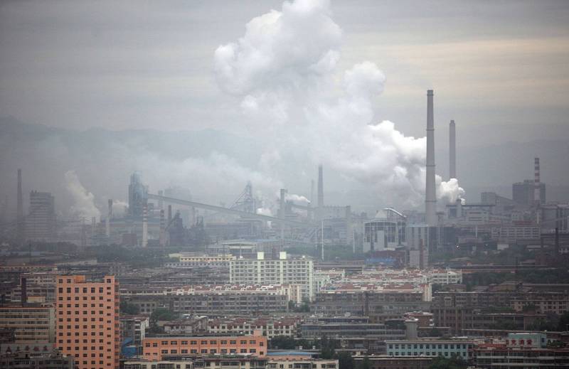 中国所排放的温室气体比其它工业国家的总和还多，是世界上最大的污染国。图为中国山西一间燃煤发电厂。（彭博）(photo:LTN)