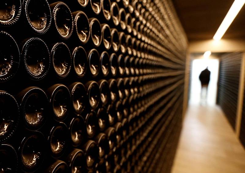 西班牙高檔飯店與米其林二星級餐廳Atrio被偷走45瓶紅酒，其中1瓶價格高達35萬歐元（約新台幣1125萬元）。葡萄酒窖示意圖。（路透）