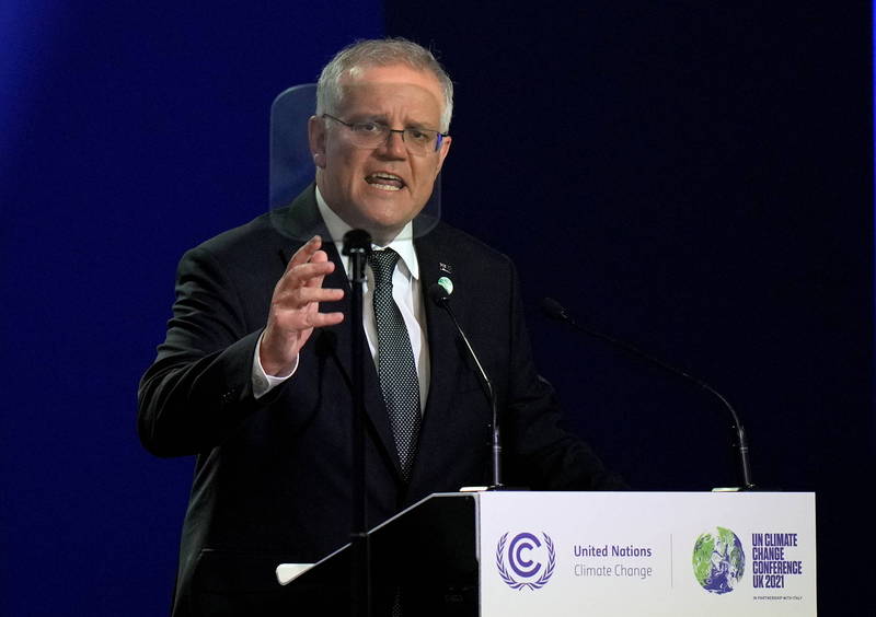 澳总理莫里森不满法方对潜舰合约争议的言论。（路透）(photo:LTN)