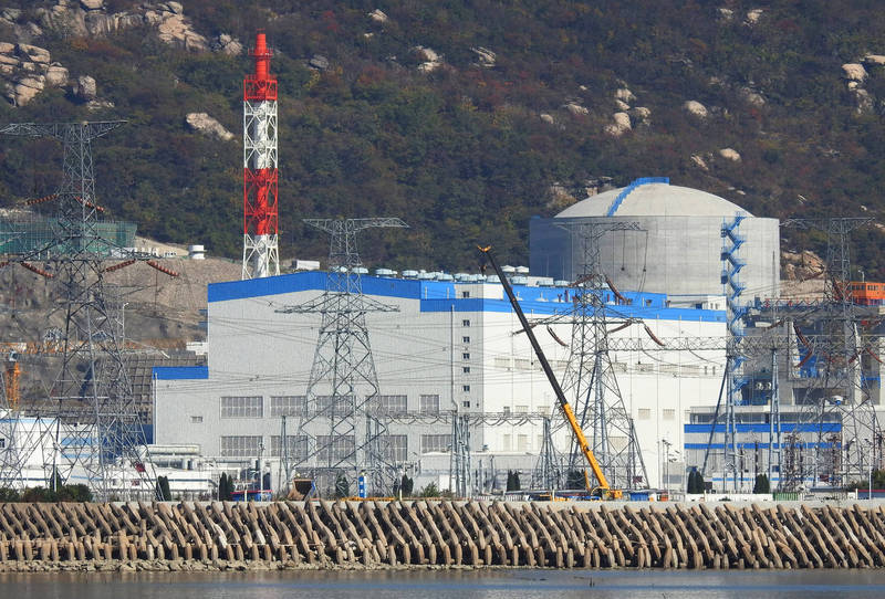 中國江蘇省田灣核電站。（路透）