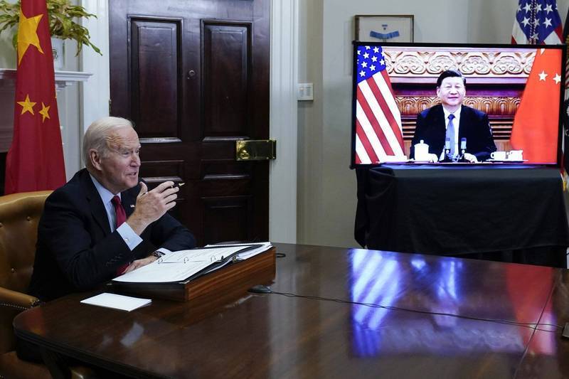 美国总统拜登和中国国家主席习近平举行视讯会议。（美联社）(photo:LTN)