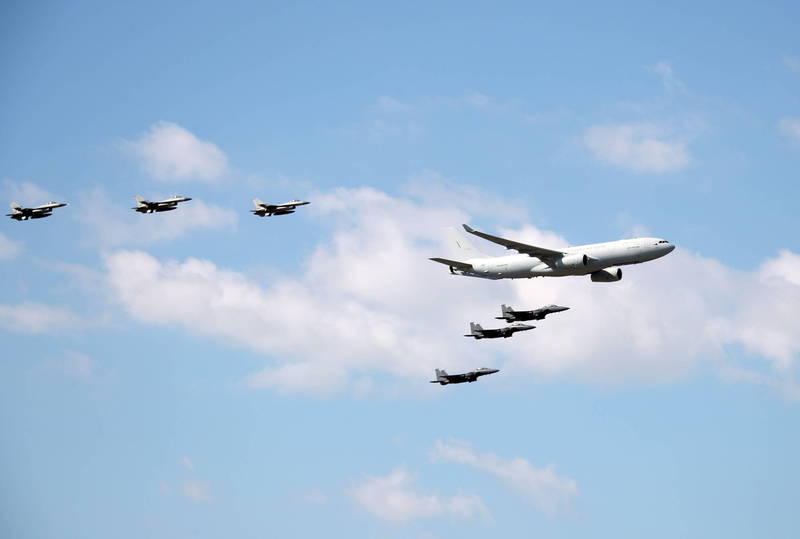 南韩军方表示，9架中俄战机进入防空识别区，南韩空军也派战机升空应对。图为南韩空军军机。（欧新社）(photo:LTN)
