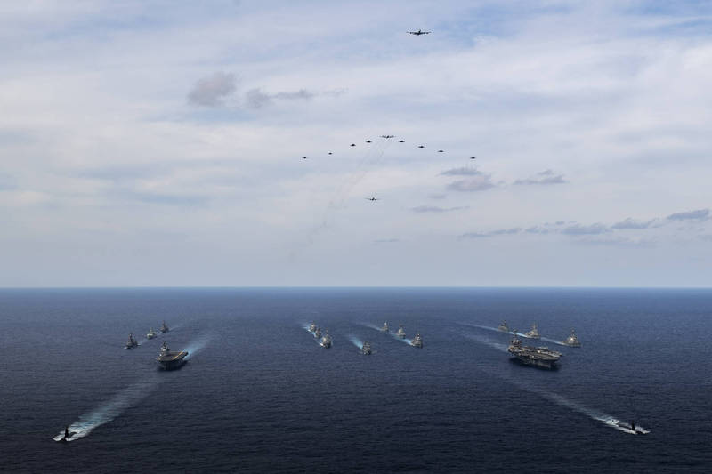 美國、日本、澳洲、加拿大及德國5國海軍皆參與了此次「ANNUALEX2021」軍演。（圖擷取自美軍太平洋艦隊官網）